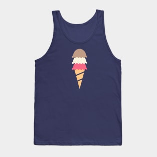 Neopolitan Three Scoop Ice Cream Cone Tank Top